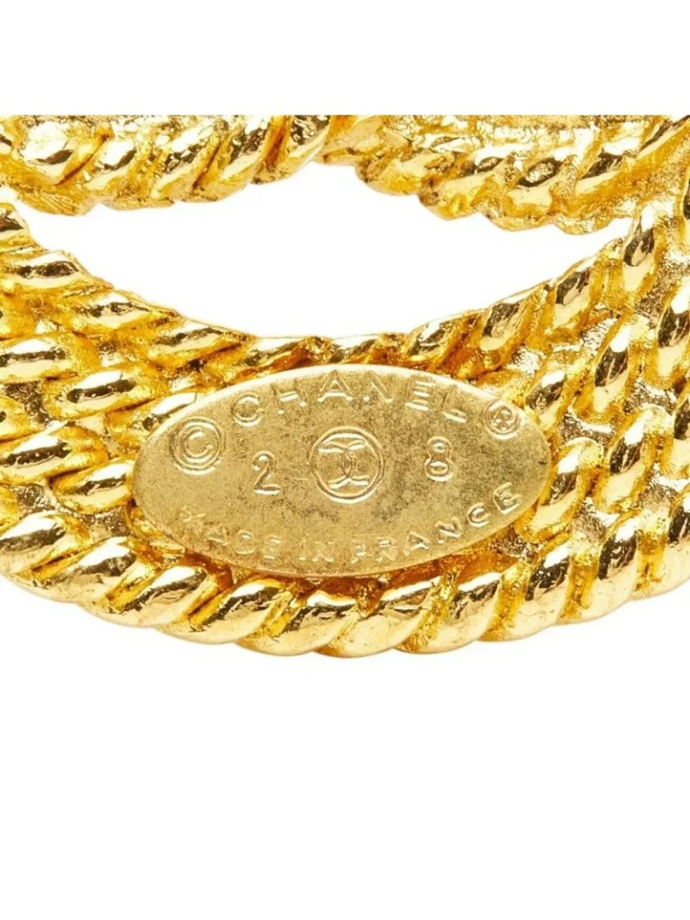 Chanel Vintage CC Logo Brooch Gold Plated
